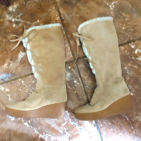 Michael Kors Lace Up Wedge Boots Size 6.5 - Picture 1 of 8